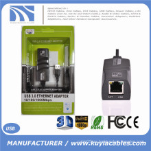 2016 Nuevo USB 3.0 10/100 / 1000Mbps Gigabit Ethernet USB A la tarjeta de red externa RJ45 Adaptador LAN para Windows XP / Vista / 7/8 MAC OS